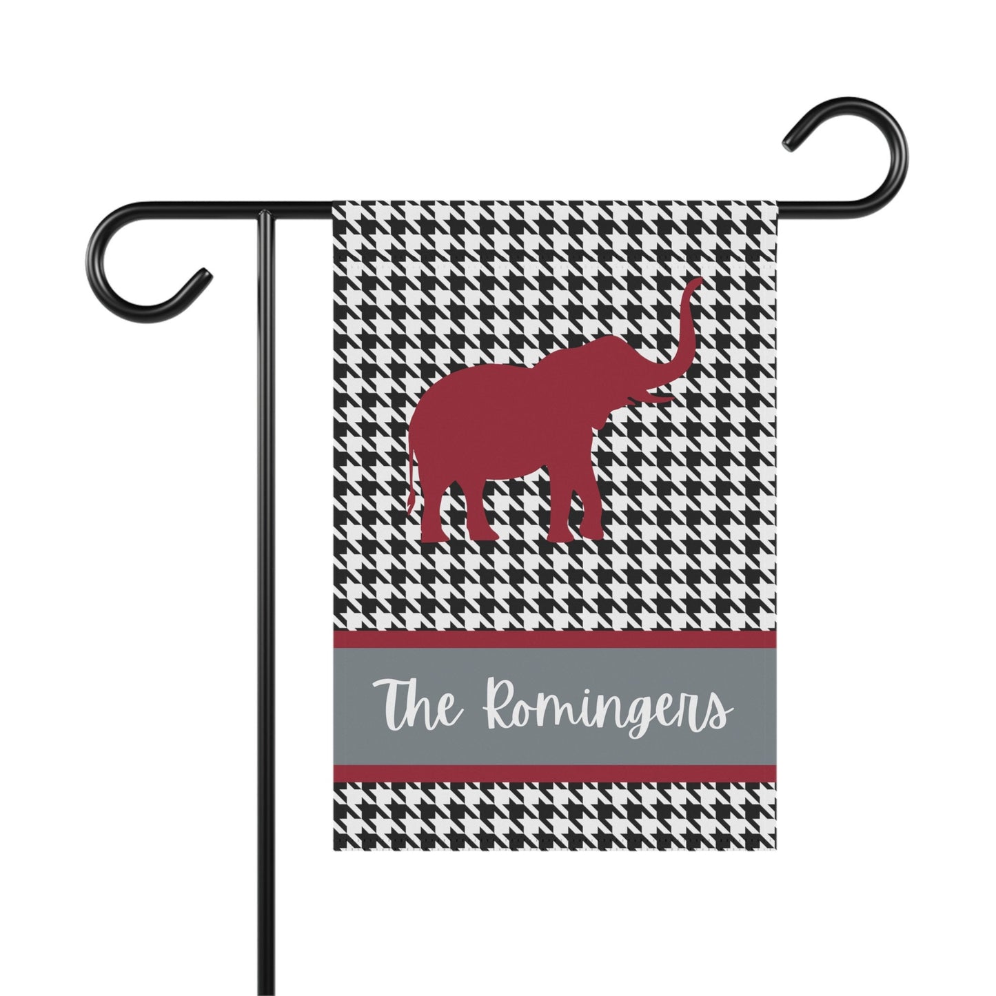 Personalized Houndstooth Alabama Garden Flag