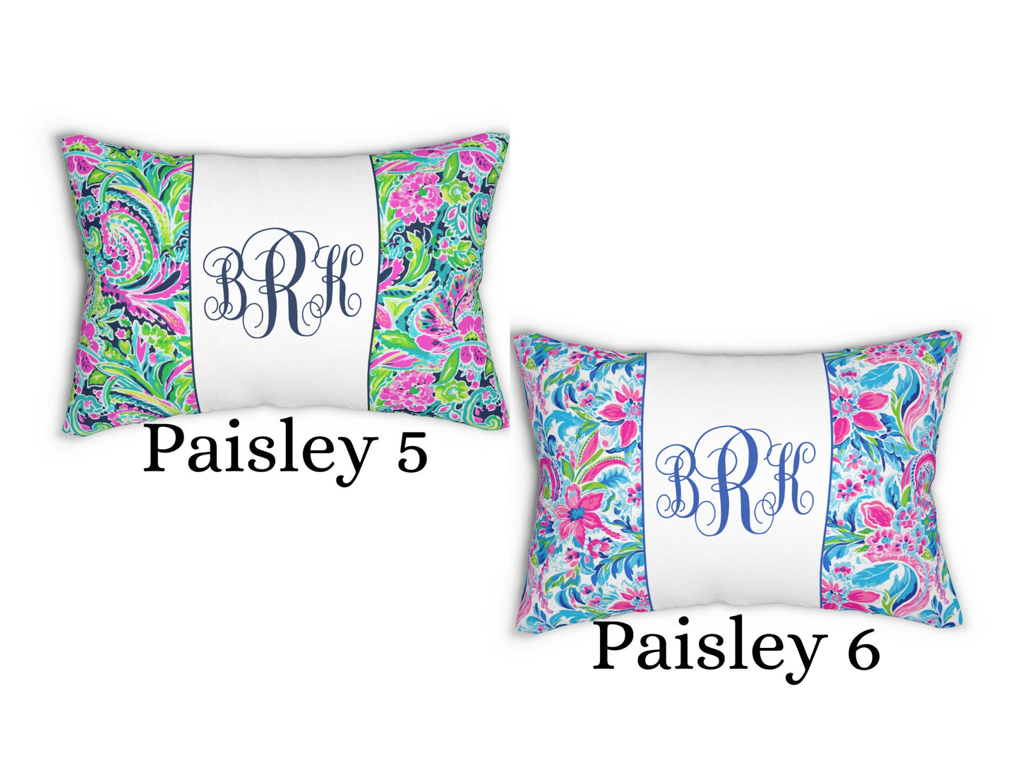 Custom Throw Pillow, Floral Monogram