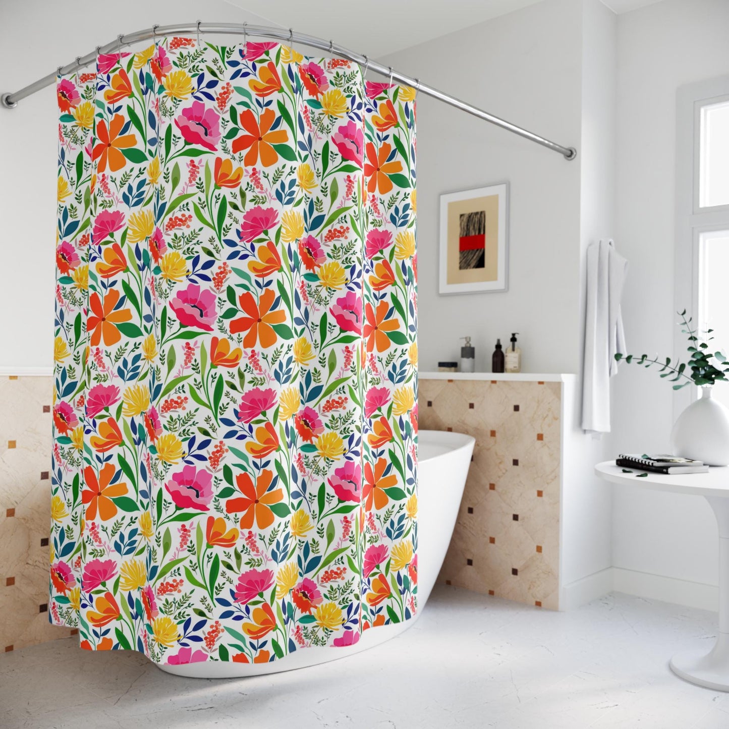 Custom Shower Curtain, Wildflowers