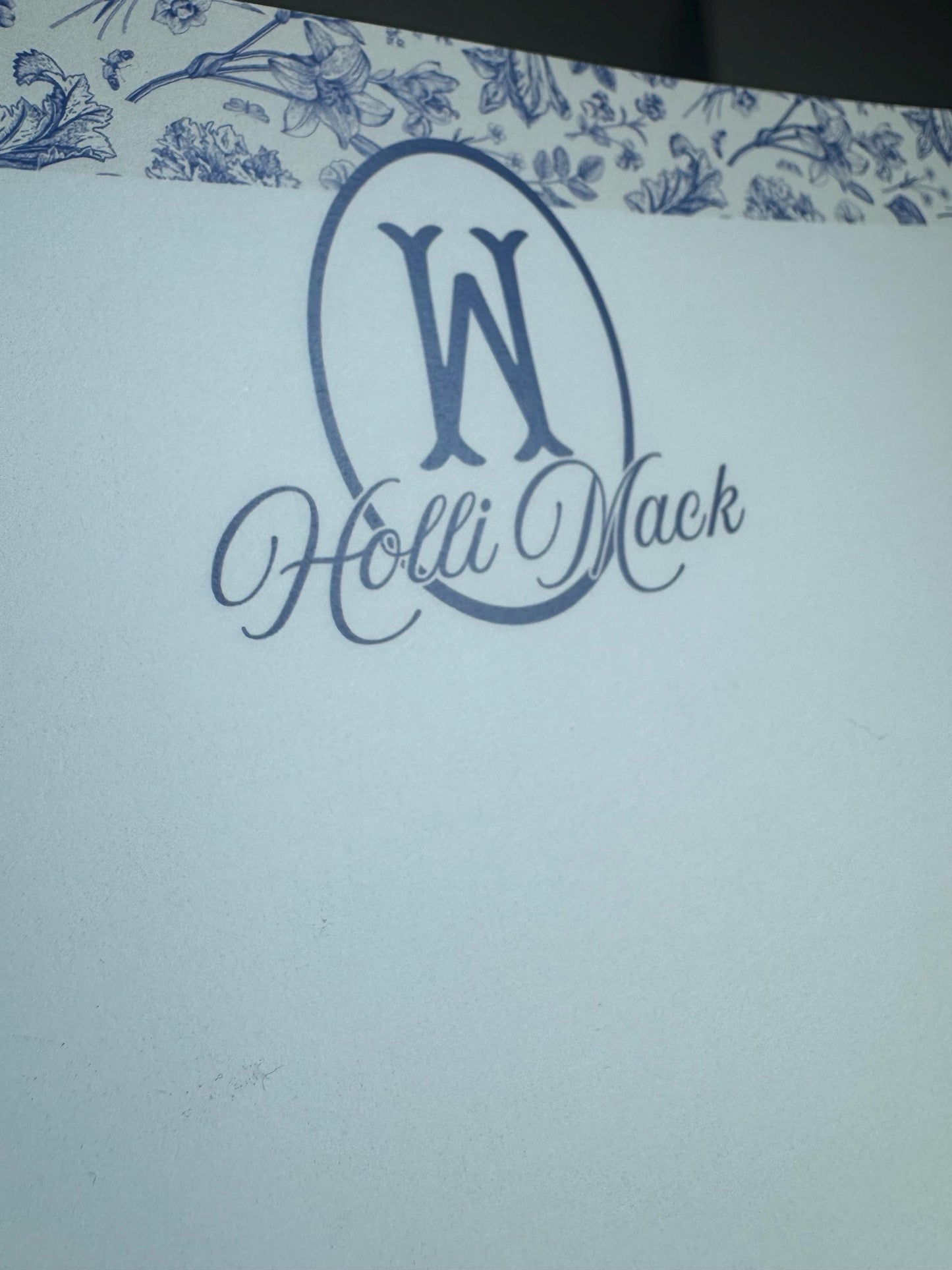 Personalized Notepad, Blue Floral 3