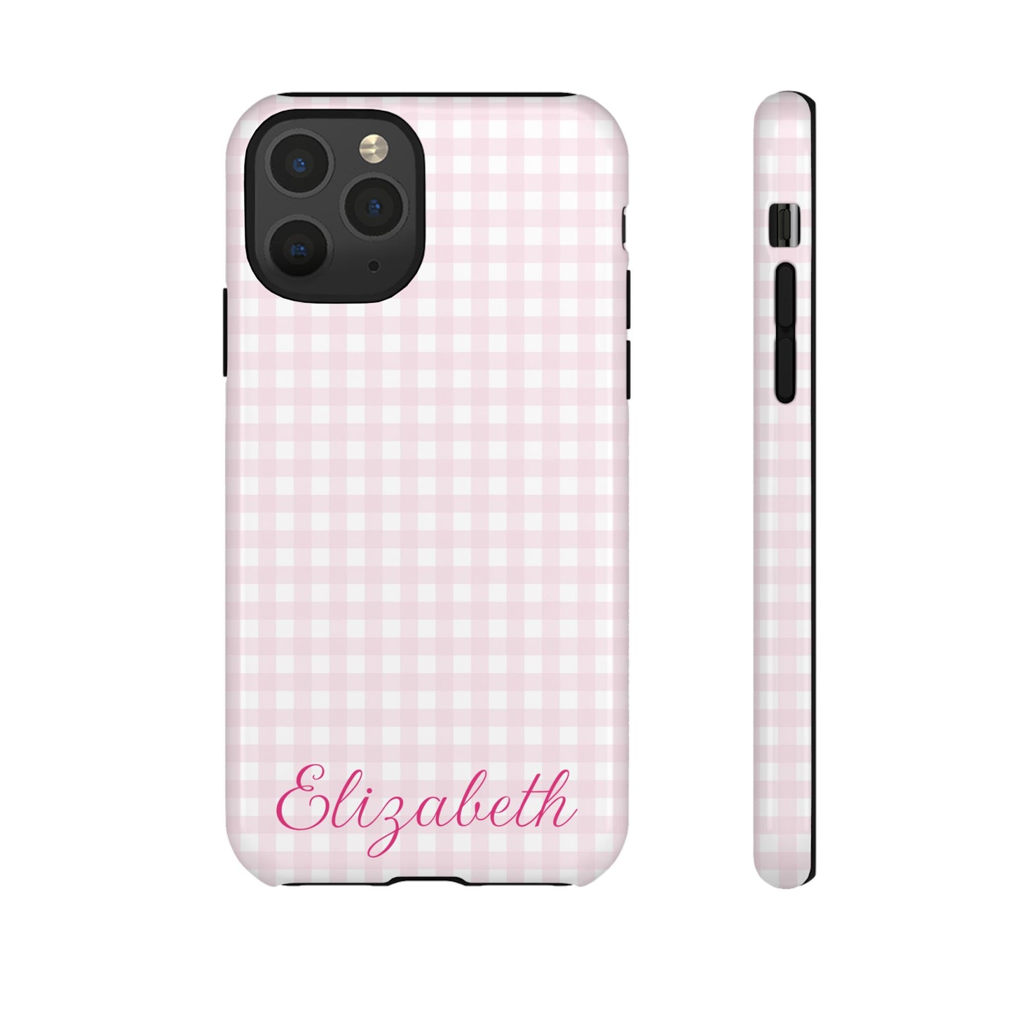 Personalized Phone Tough Cases - Pink Plaid