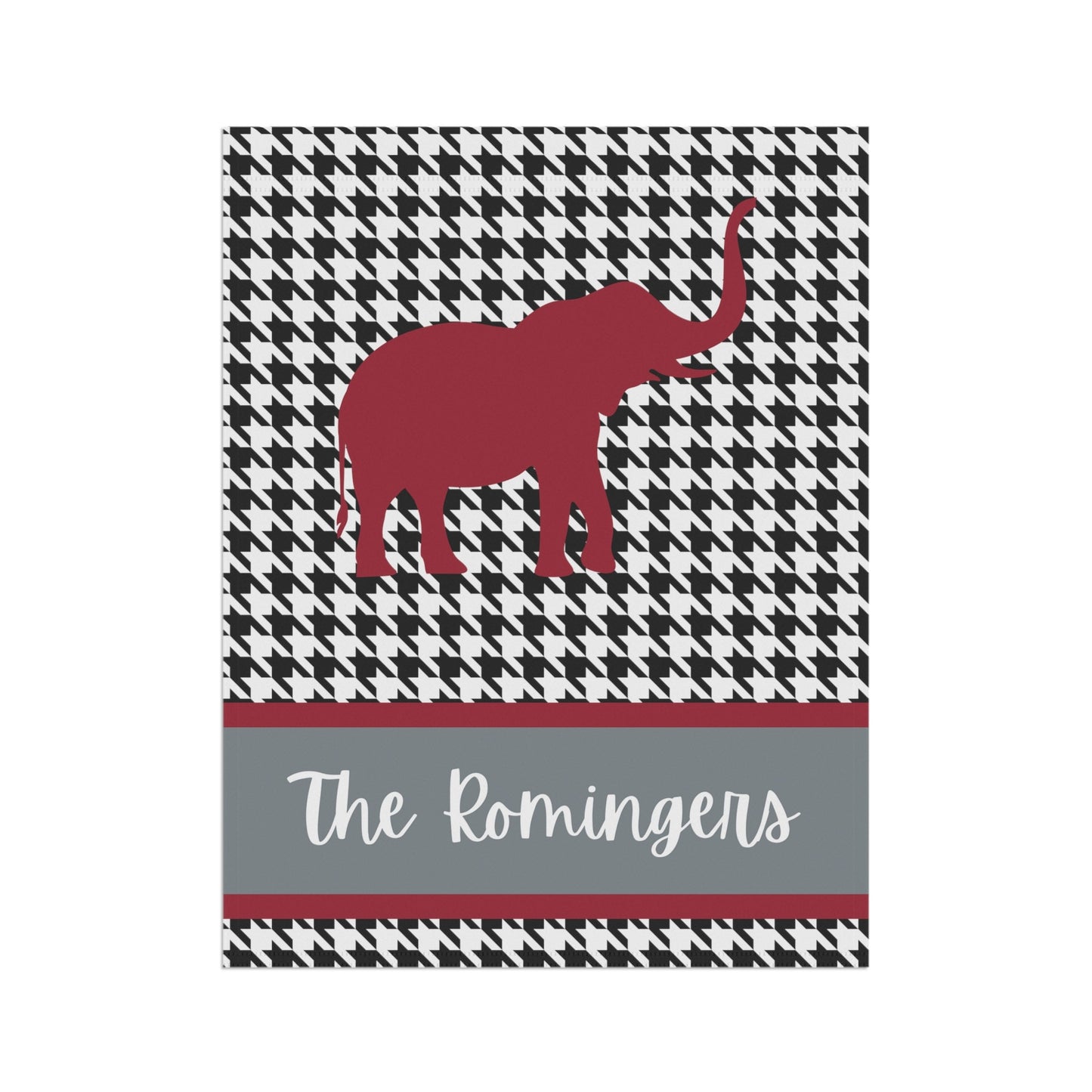 Personalized Houndstooth Alabama Garden Flag