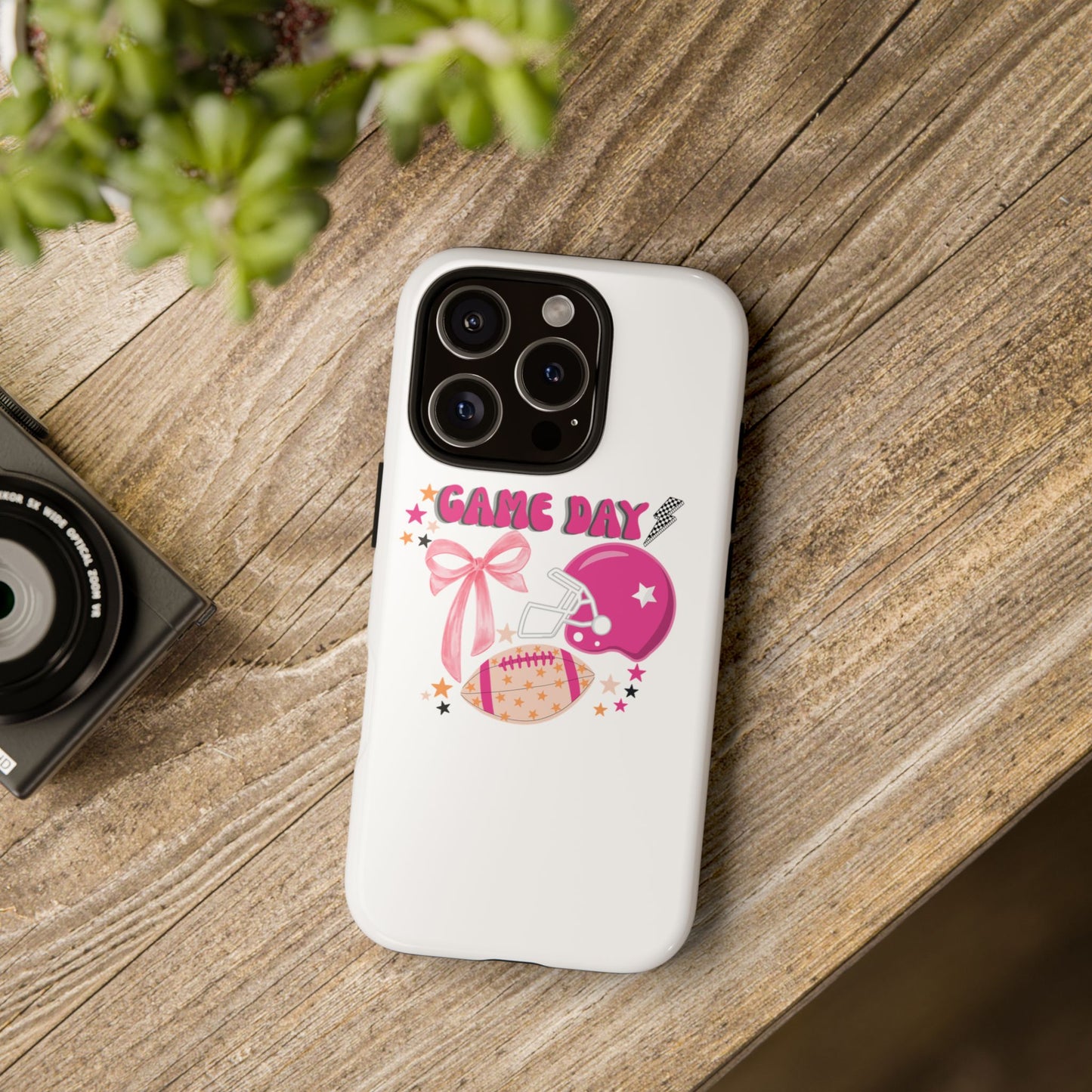 Phone Cases, Game Day Cute Pink Football Helmet & Bows