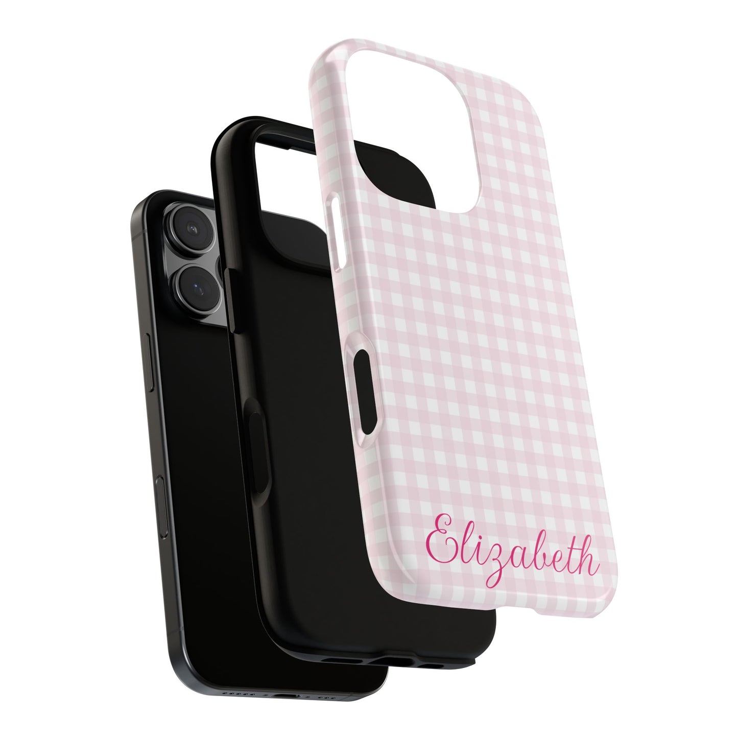 Personalized Phone Tough Cases - Pink Plaid
