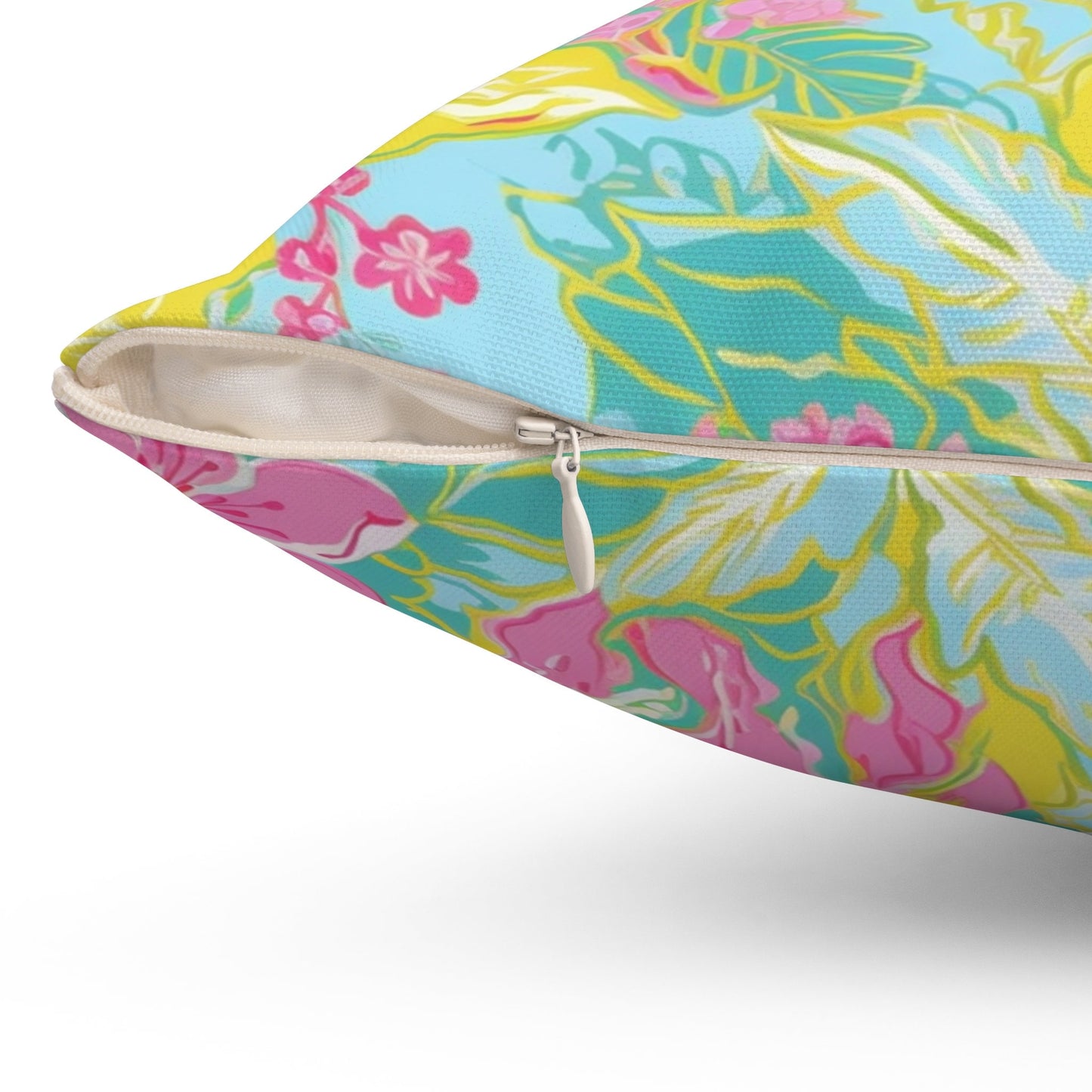 Custom Throw Pillow, Tropical Monogram