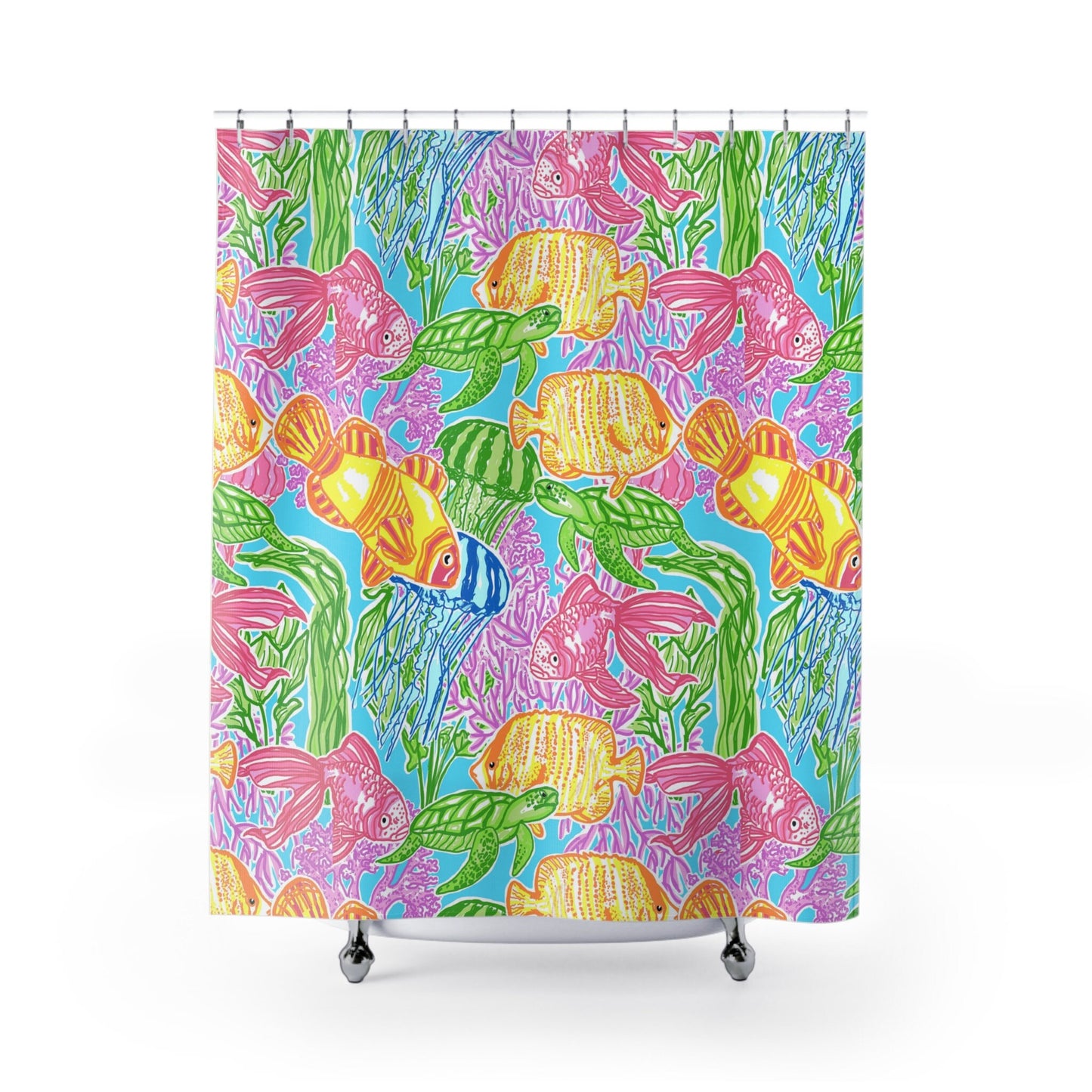 Custom Shower Curtain, Tropical Fish