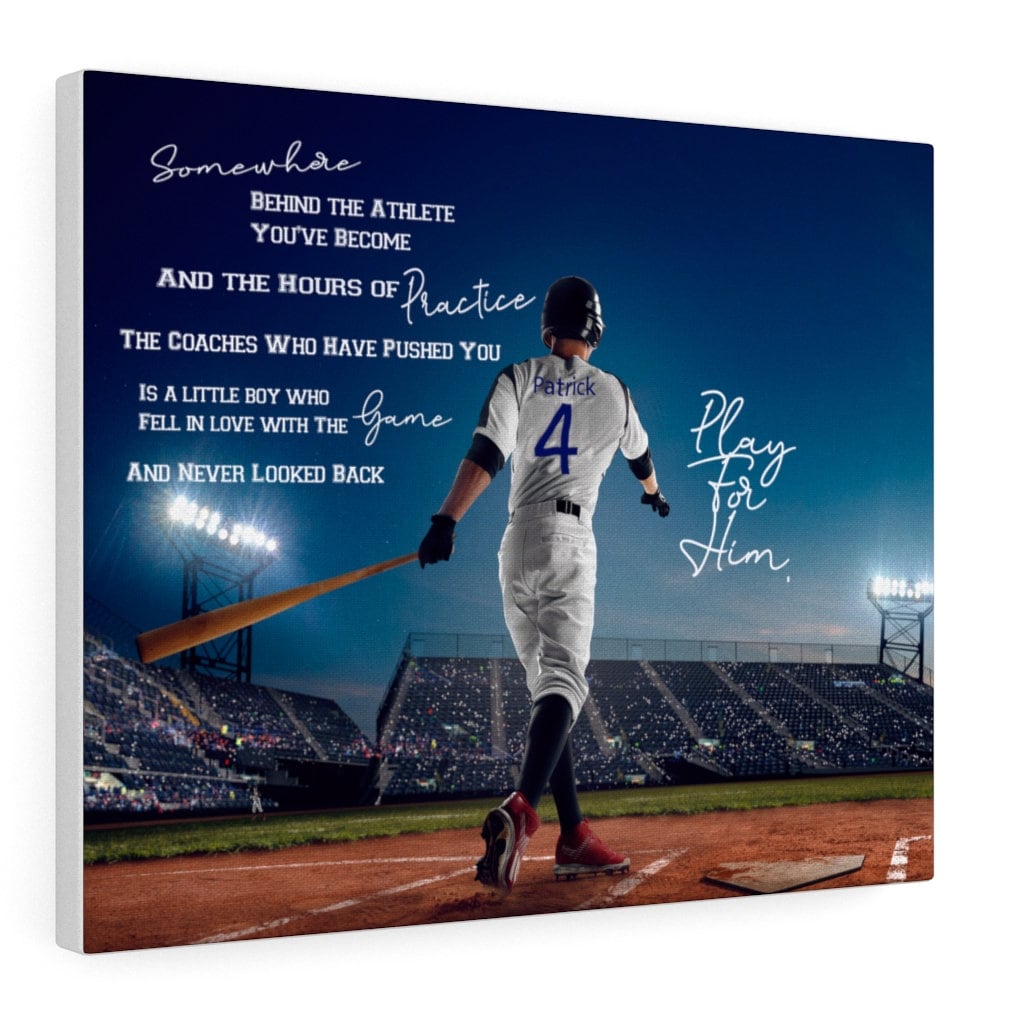 Play For Him | Customized Art | Baseball Canvas | Motivation Art | Canvas Gallery Wraps