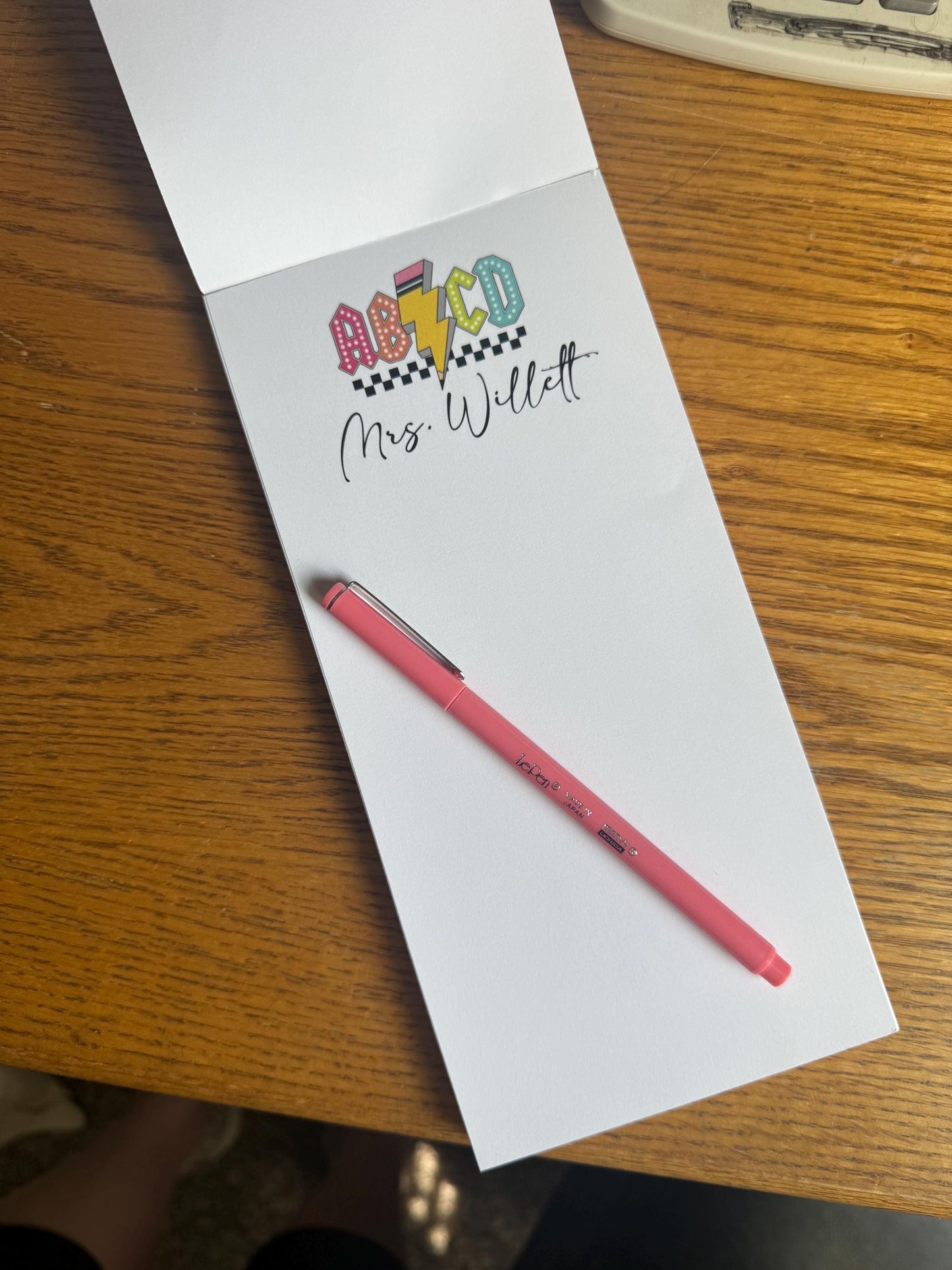 Personalized Notepad, ABCD