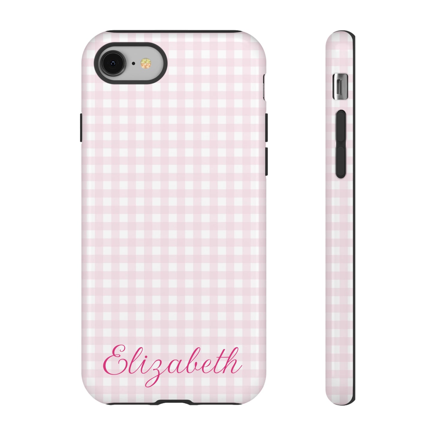 Personalized Phone Tough Cases - Pink Plaid