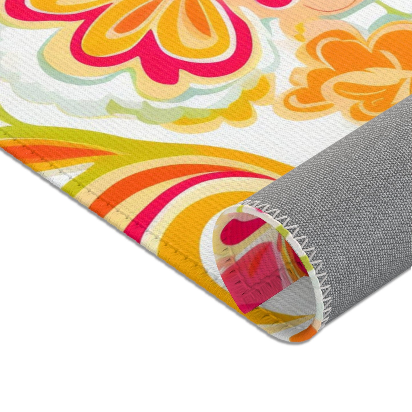 Custom Rug, Pink and Orange Paisley