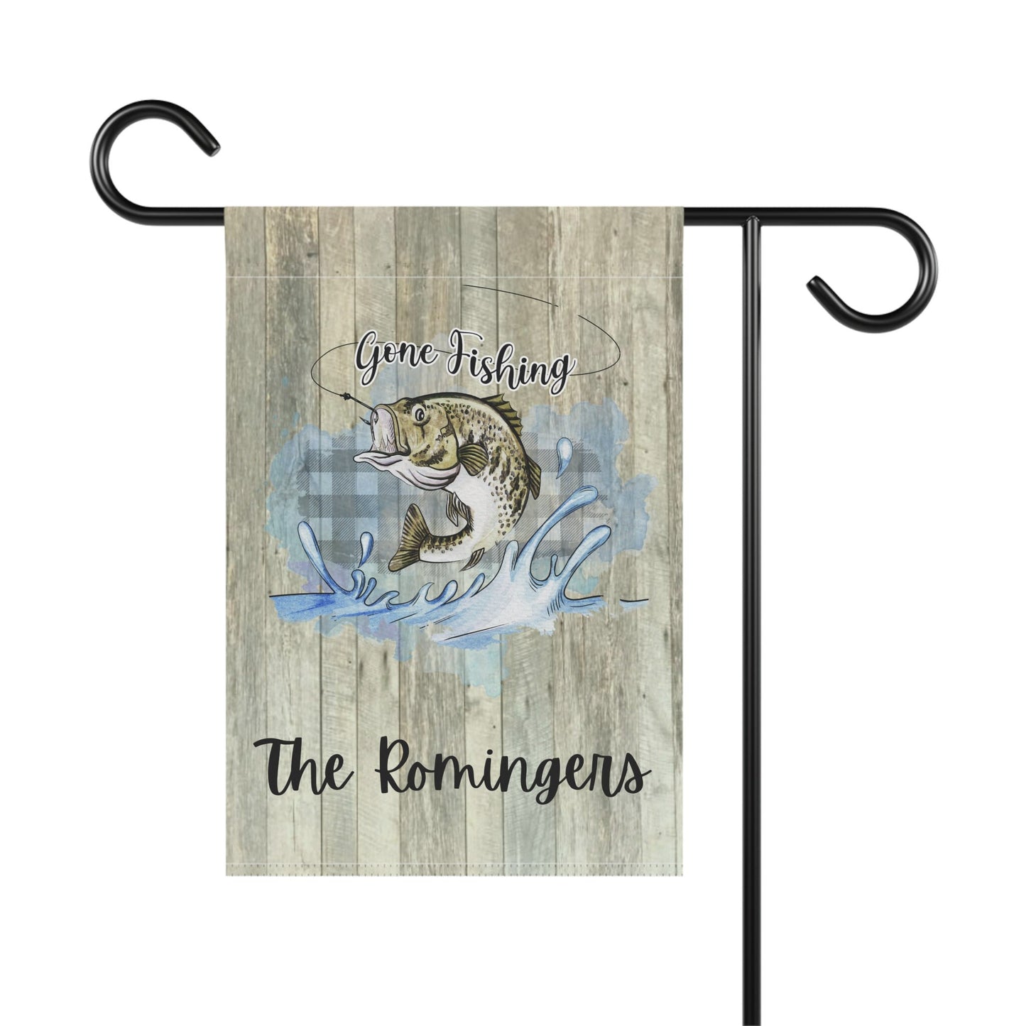 Personalized Gone Fishing Garden Flag