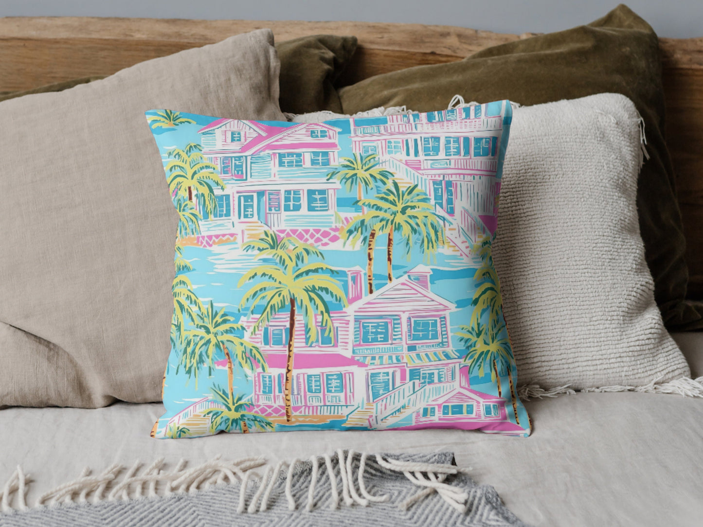 Custom Throw Pillow, Coastal West Palm Beach
