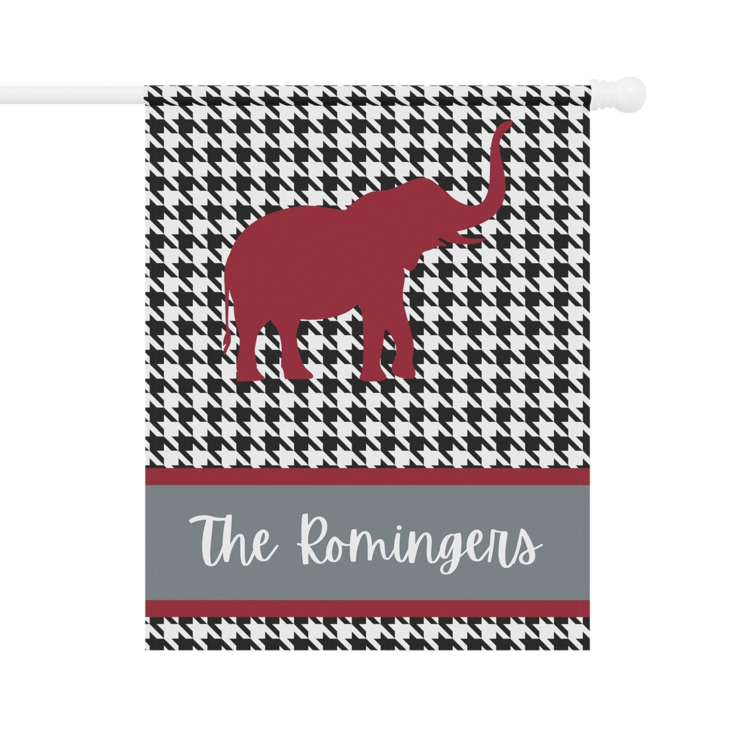 Personalized Houndstooth Alabama Garden Flag
