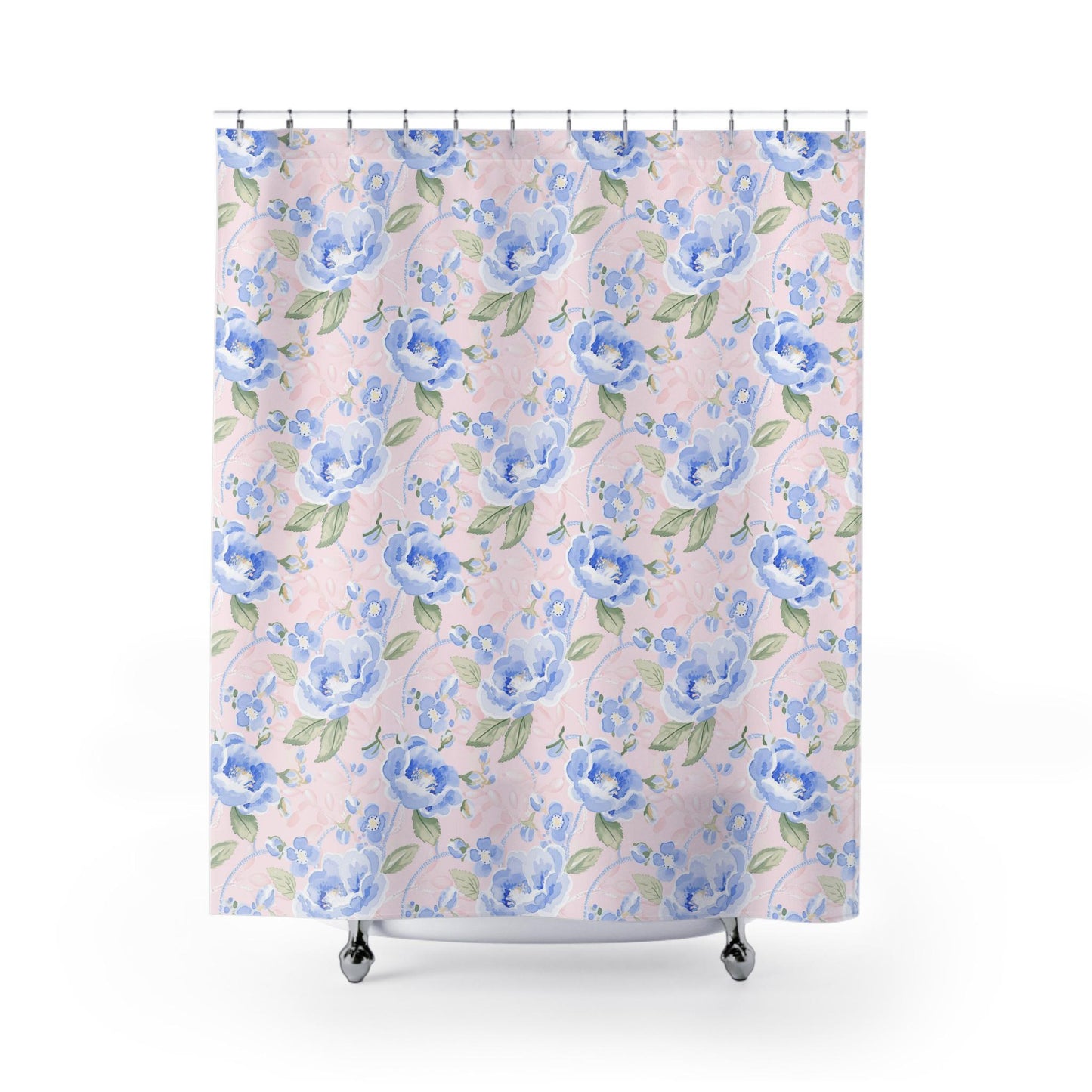 Custom Shower Curtain, Soft Florals