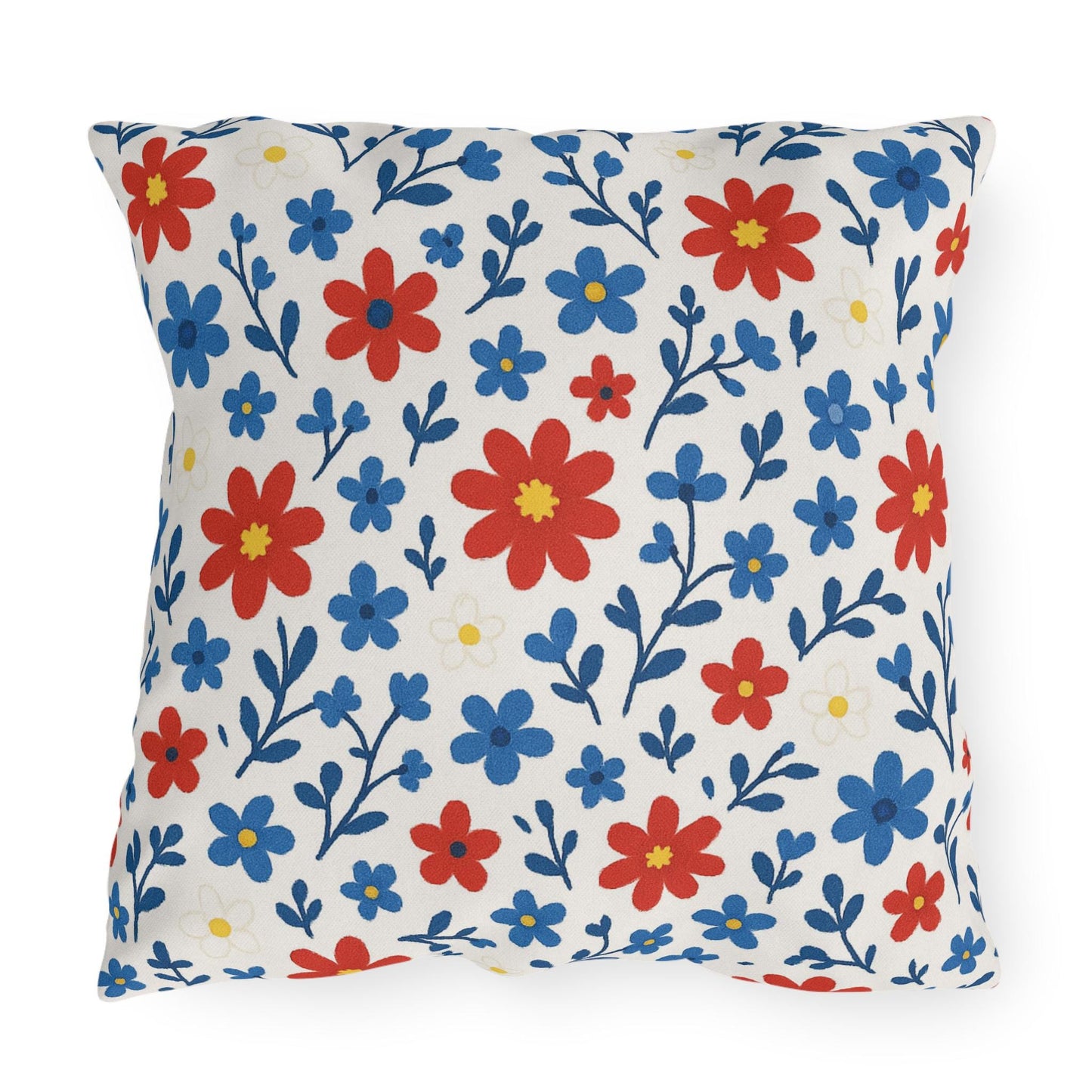 Outdoor Throw Pillow, Patriotic Flowers
