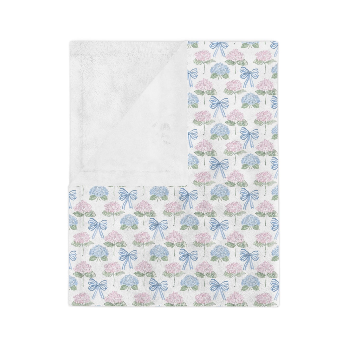 Velveteen Microfiber Blanket - Hydrangeas