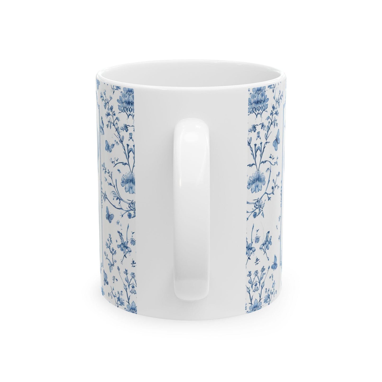 Coffee Mug, Blue Floral Puppy