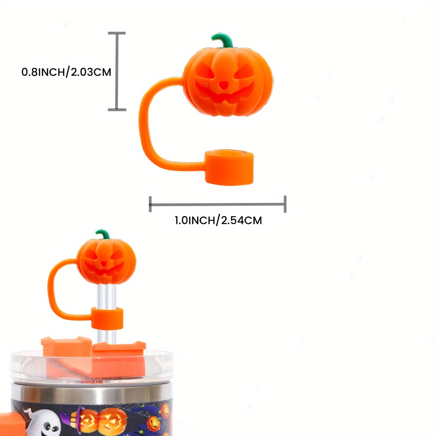 5pcs Halloween Silicone Straw Toppers for Stanley Cups