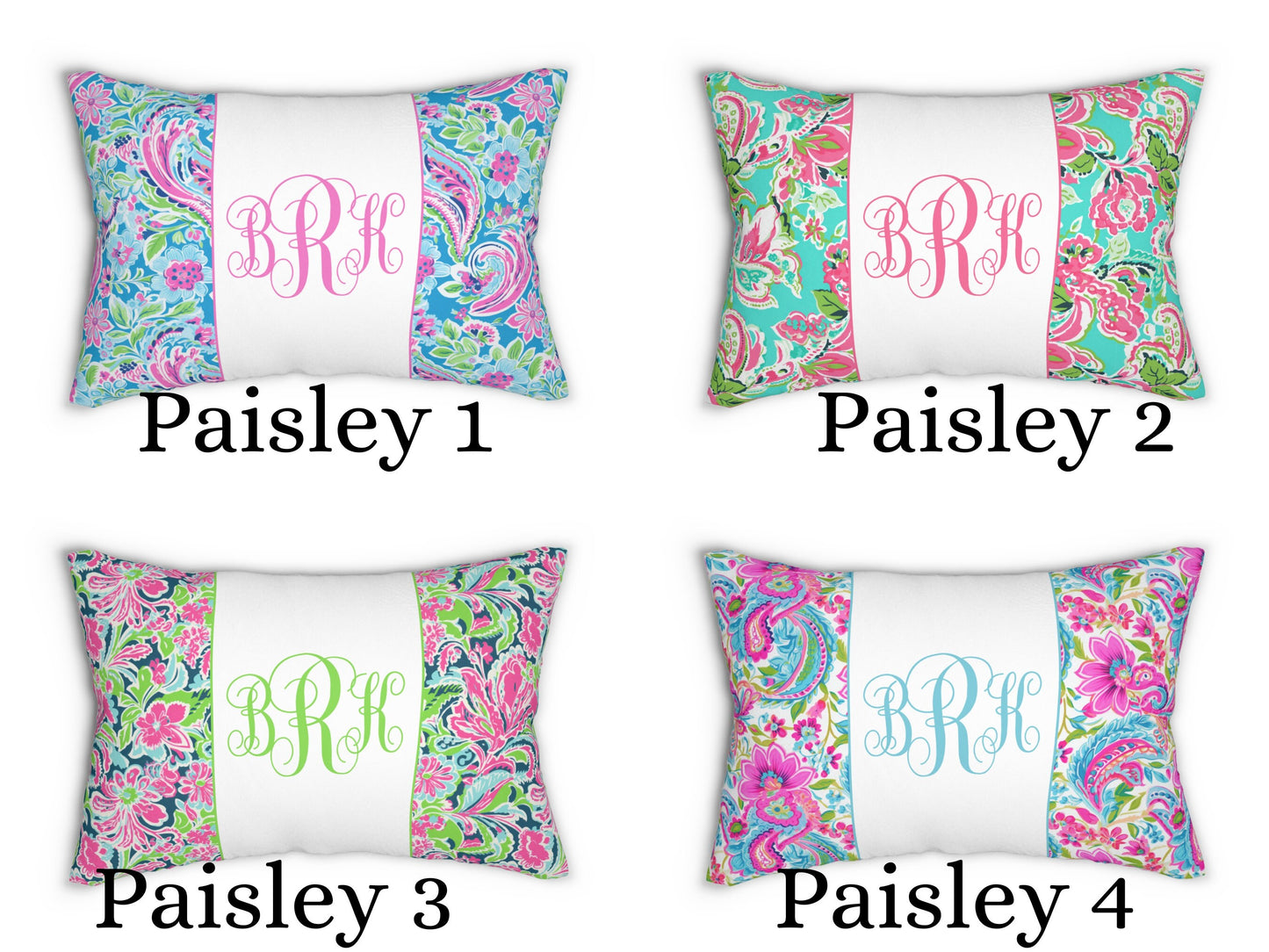 Custom Throw Pillow, Floral Monogram