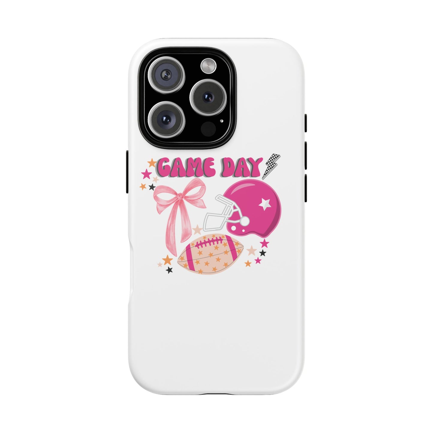Phone Cases, Game Day Cute Pink Football Helmet & Bows
