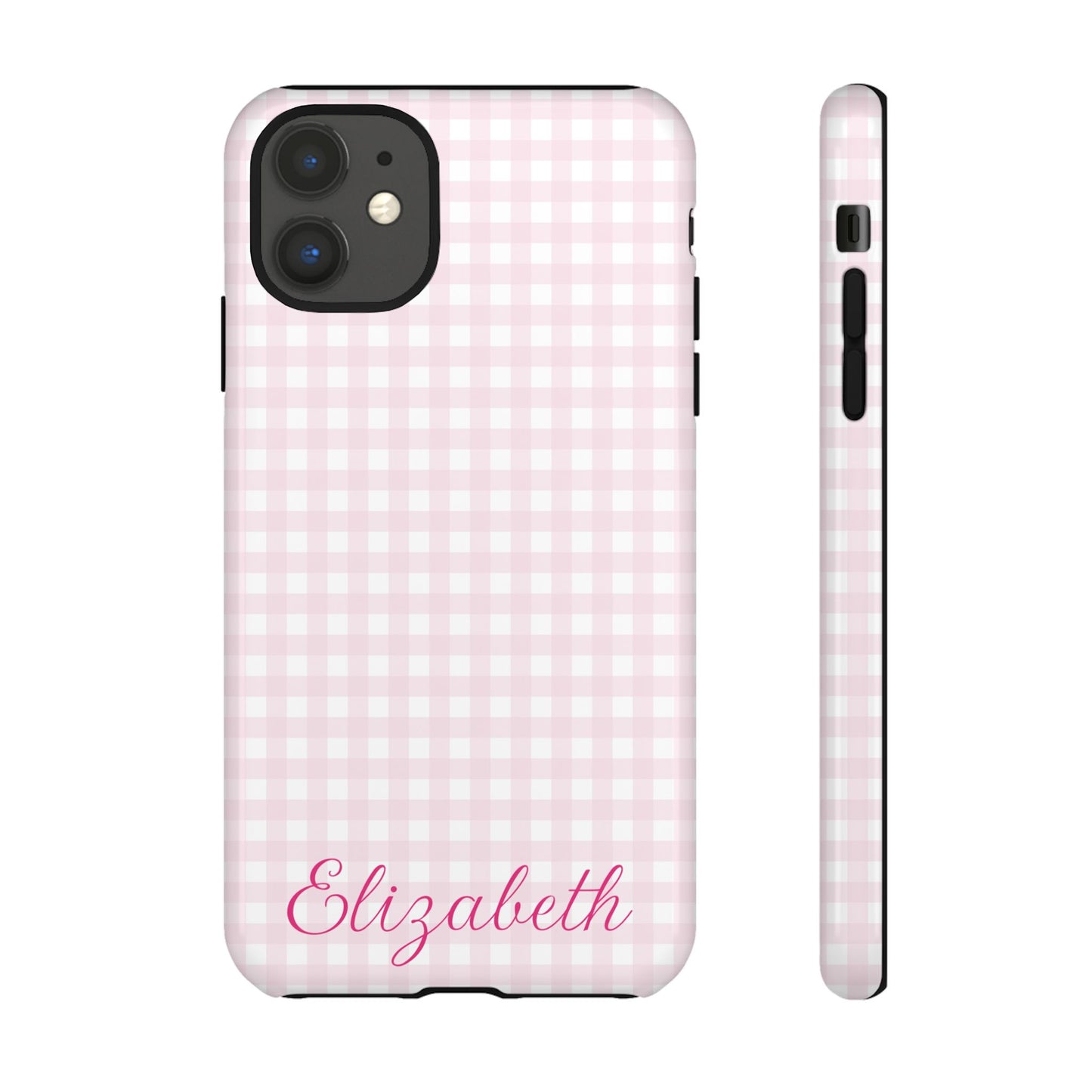 Personalized Phone Tough Cases - Pink Plaid