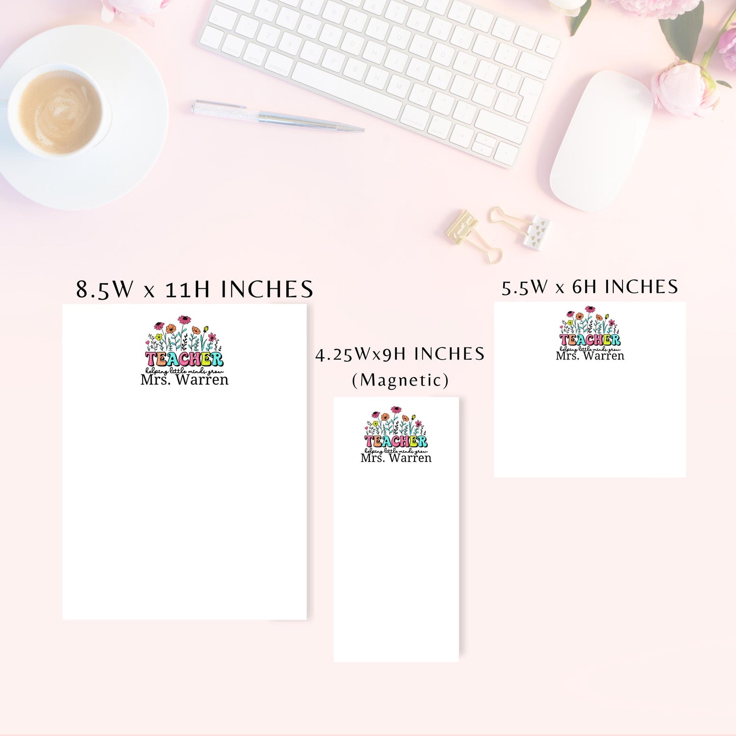 Personalized Notepad, Teacher, Helping Little Minds Grow