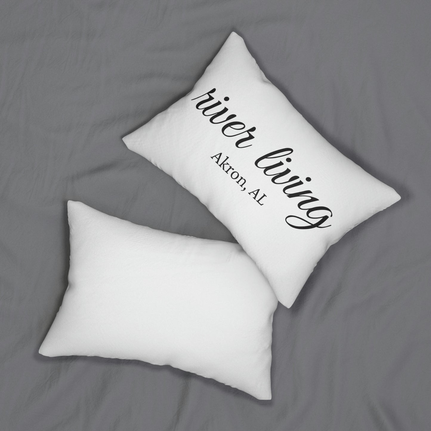 Custom Throw Pillow, River Living and City Name