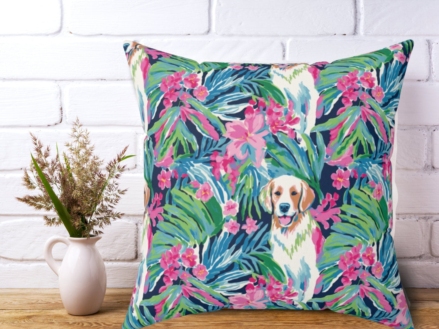 Custom Throw Pillow, Preppy Dog