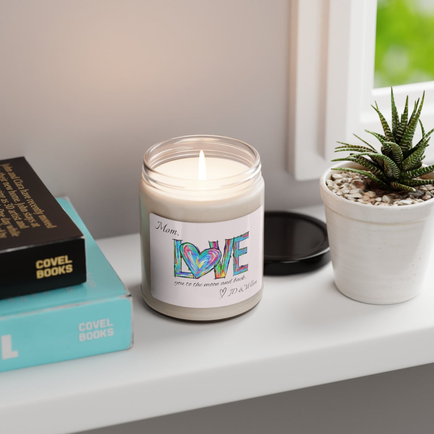 Valentines Day Gift for Mom, Personalized Candle, Love You To The Moon and Back, Scented Soy Candle, 9oz