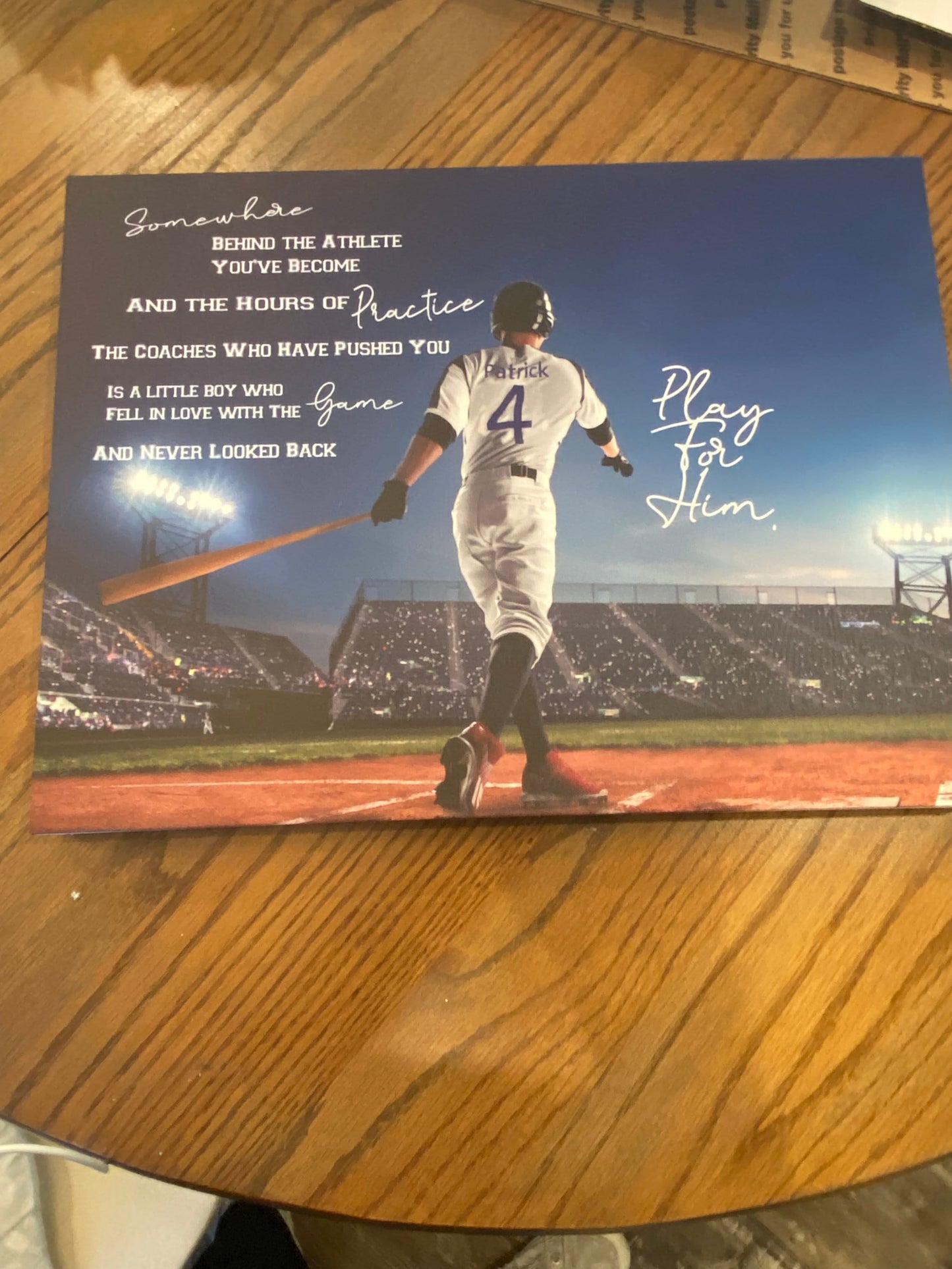 Play For Him | Customized Art | Baseball Canvas | Motivation Art | Canvas Gallery Wraps