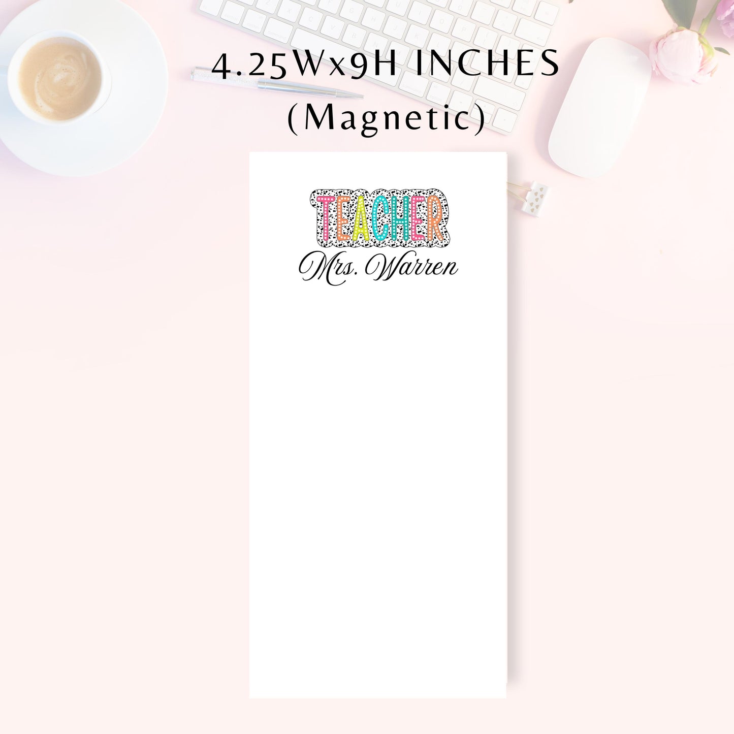 Personalized Notepad, Teacher, Dalmation Background