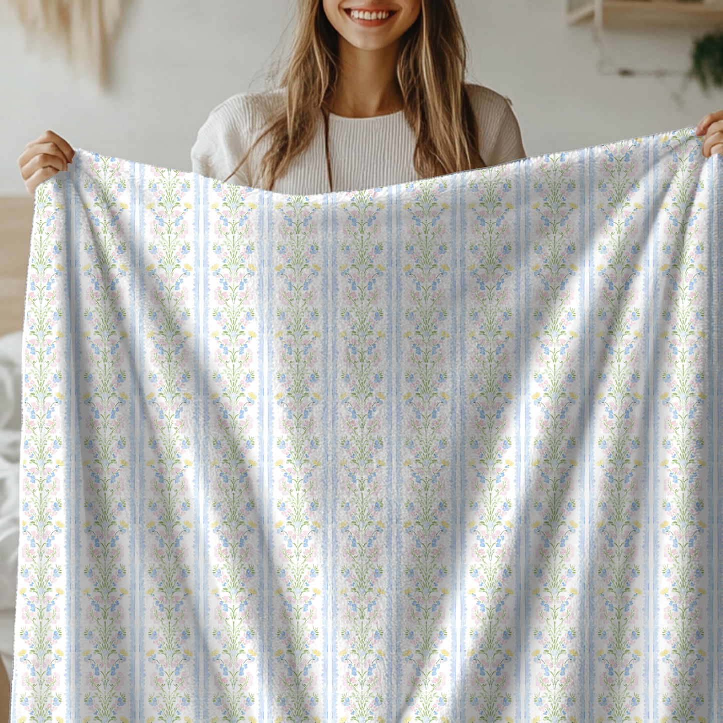 Velveteen Microfiber Blanket - Soft Florals