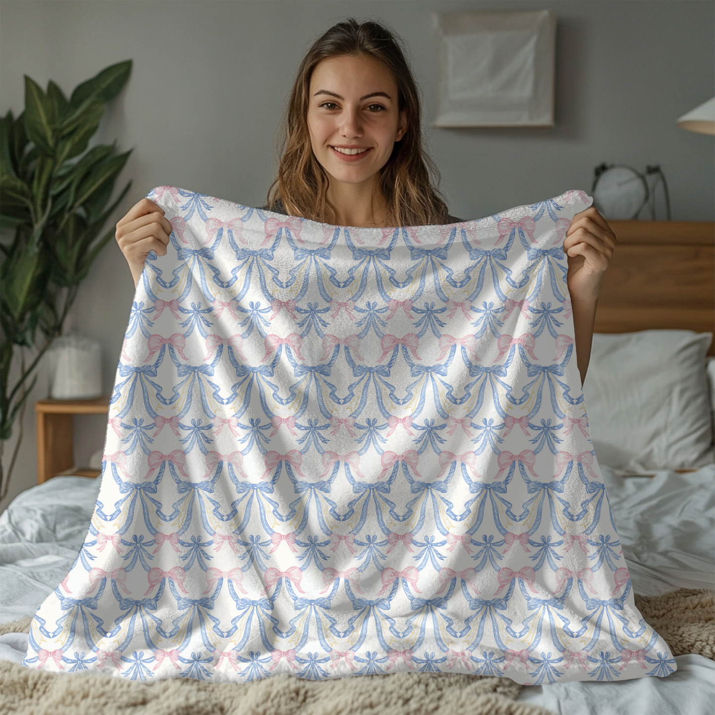 Velveteen Microfiber Blanket - Baby Girl