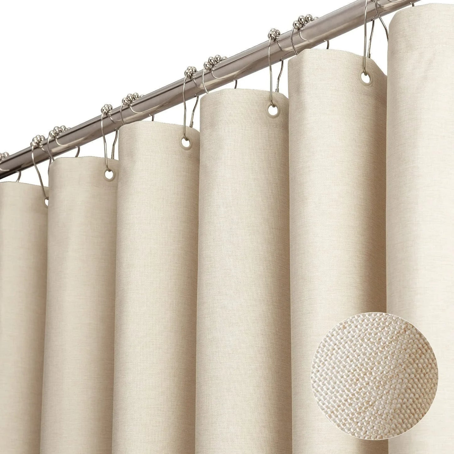 Solid Color Linen Shower Curtain