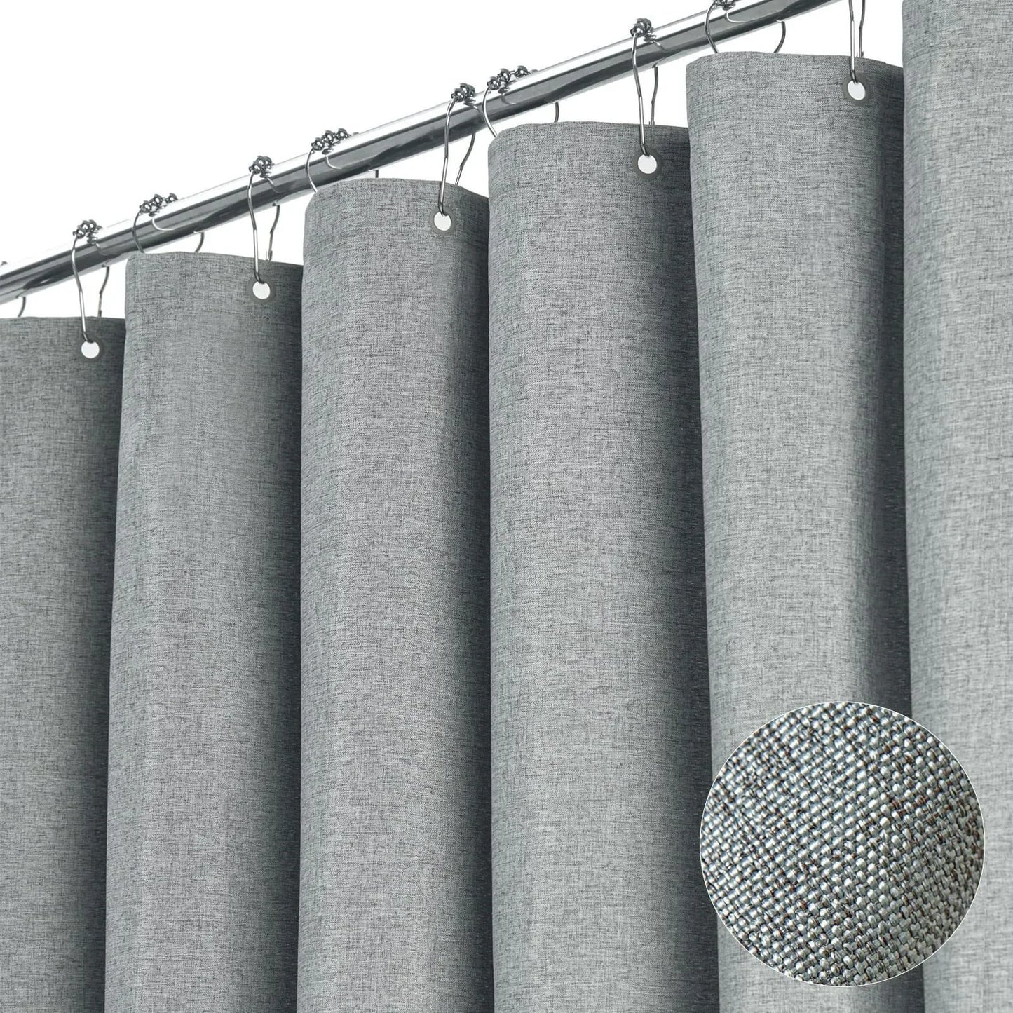 Solid Color Linen Shower Curtain