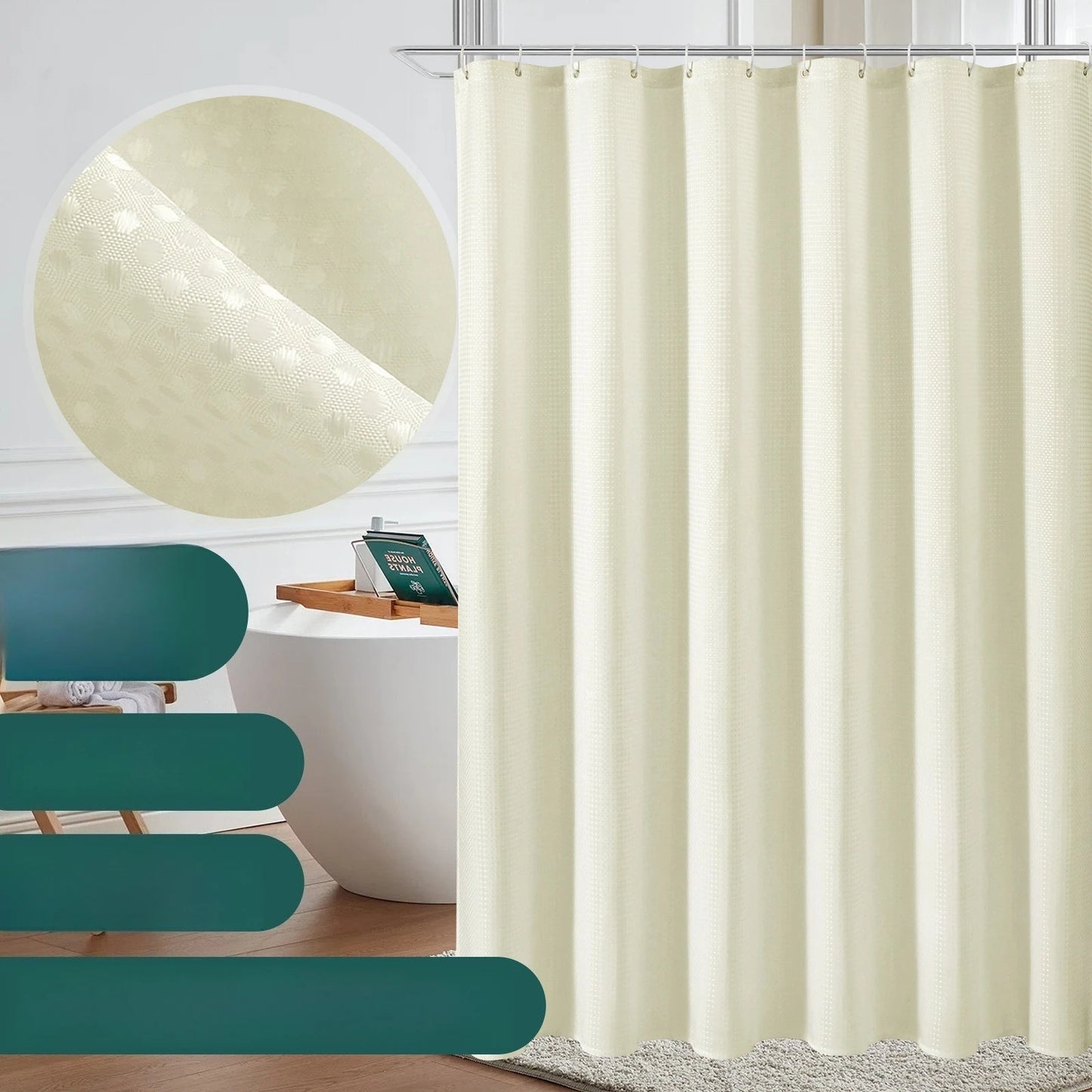 Waffle Waterproof Shower Curtain