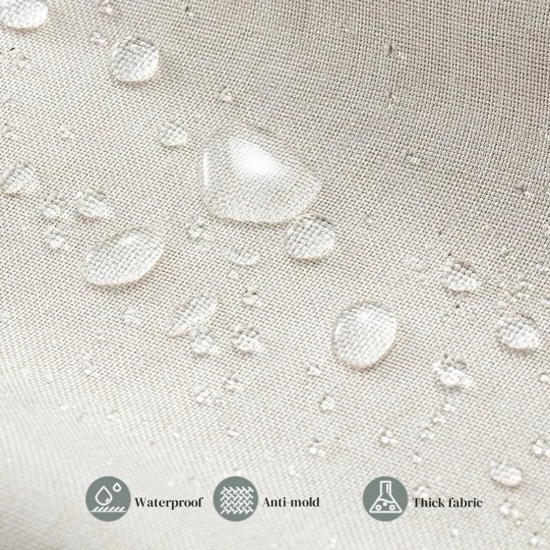 Solid Color Linen Shower Curtain