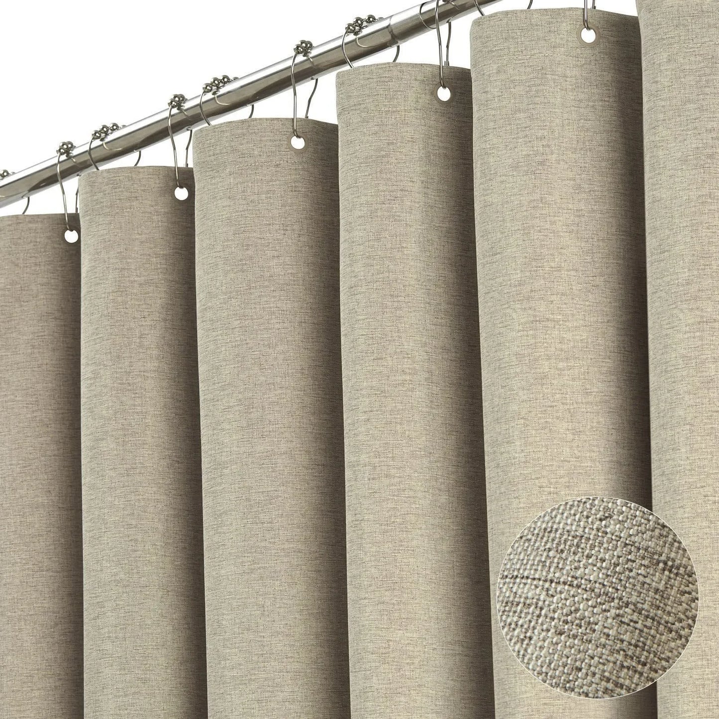 Solid Color Linen Shower Curtain