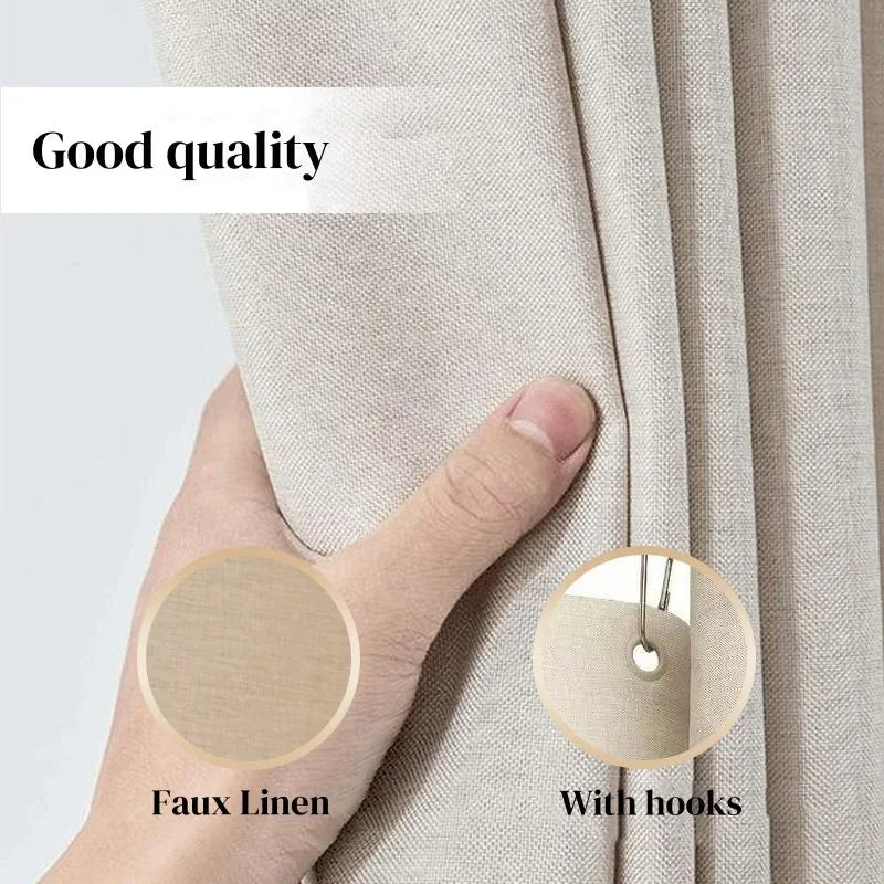 Solid Color Linen Shower Curtain