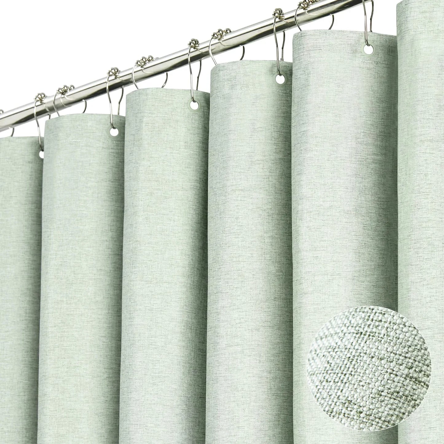 Solid Color Linen Shower Curtain