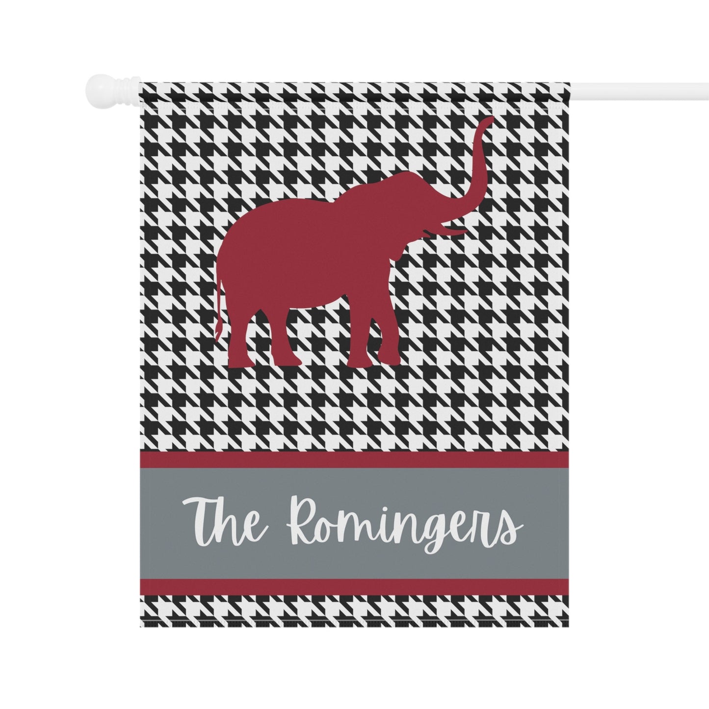 Personalized Houndstooth Alabama Garden Flag
