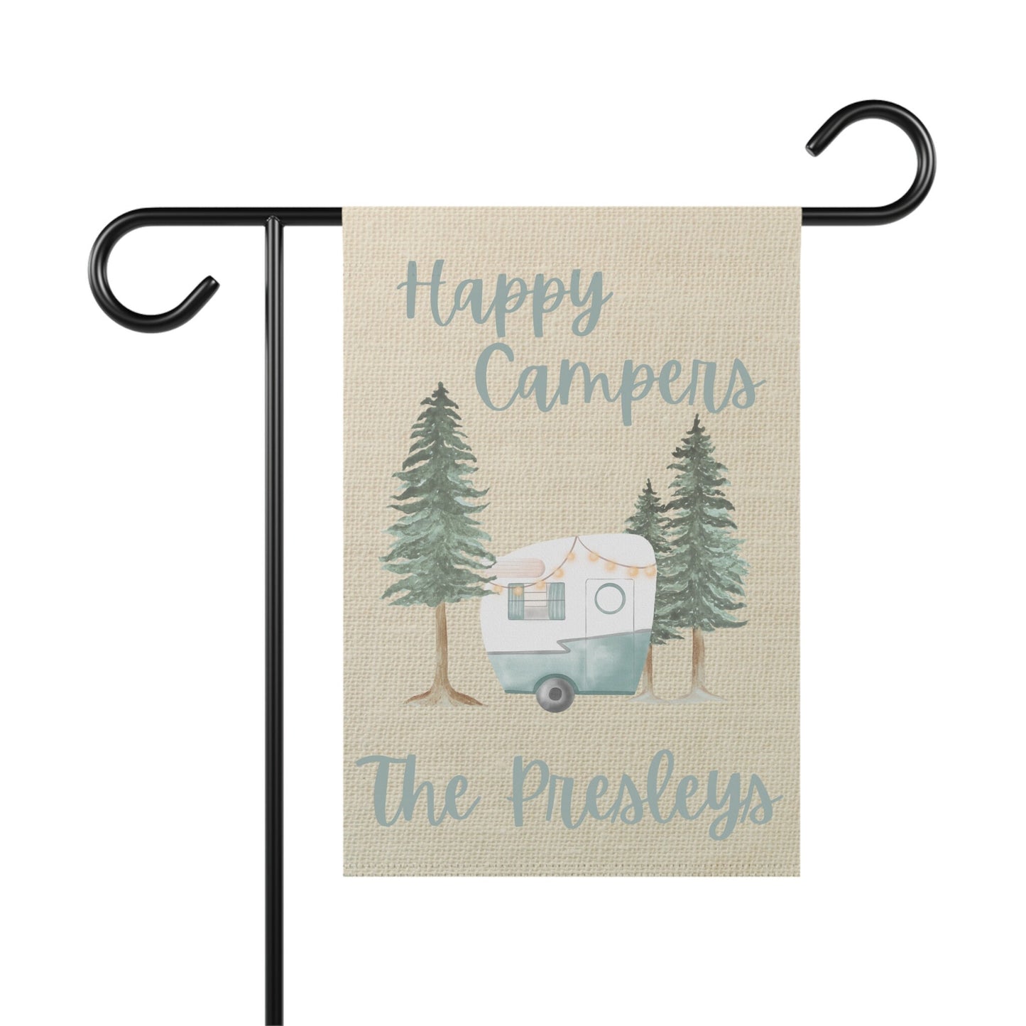 Personalized Happy Camper Garden Flag