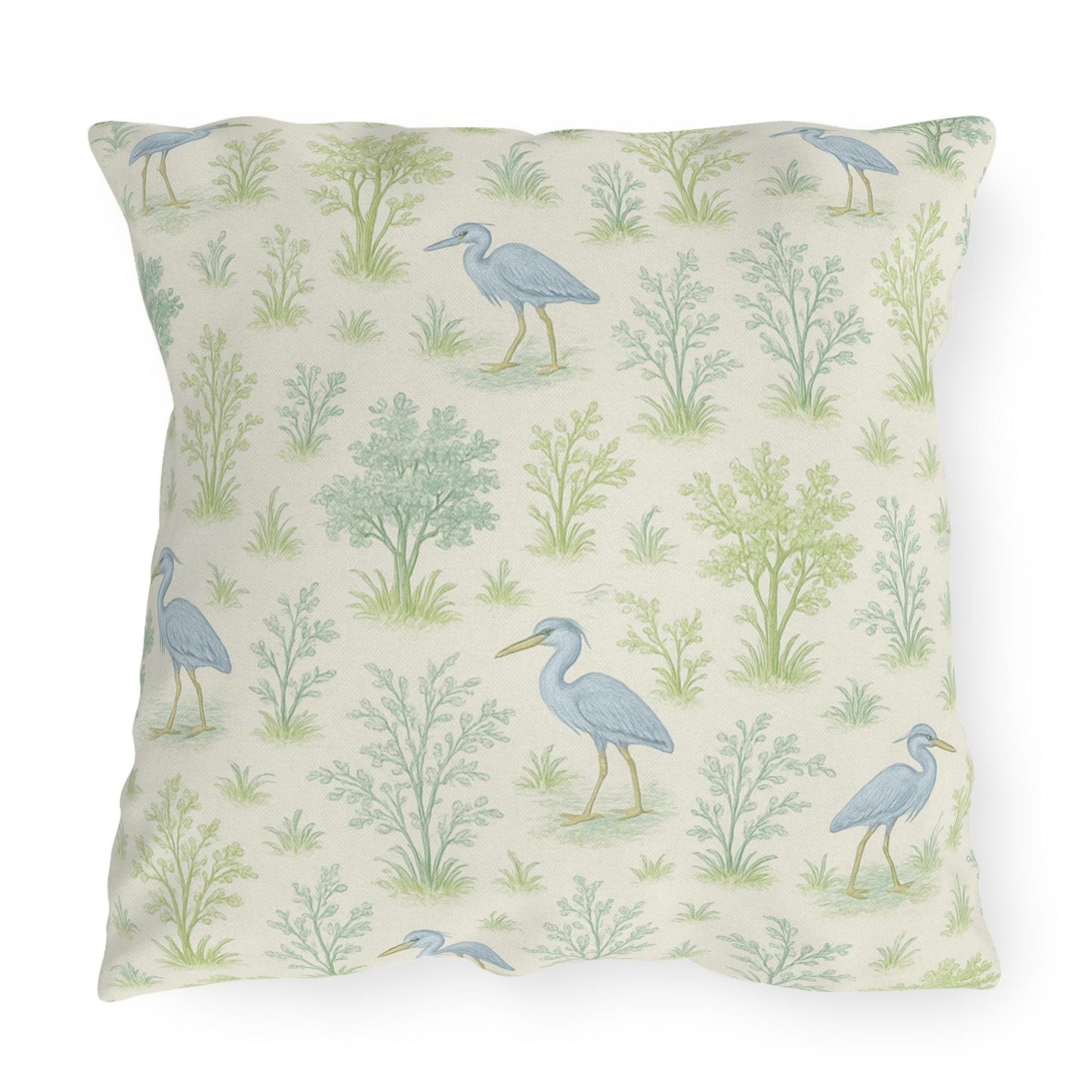 Custom Throw Pillow, Blue Herron