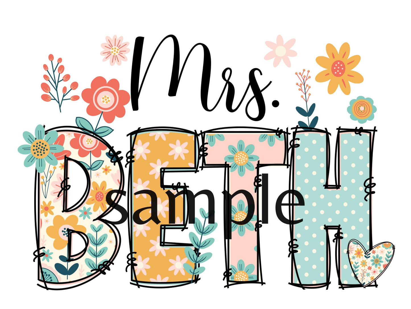 Personalized Notepad, Wildflowers, Magnetic