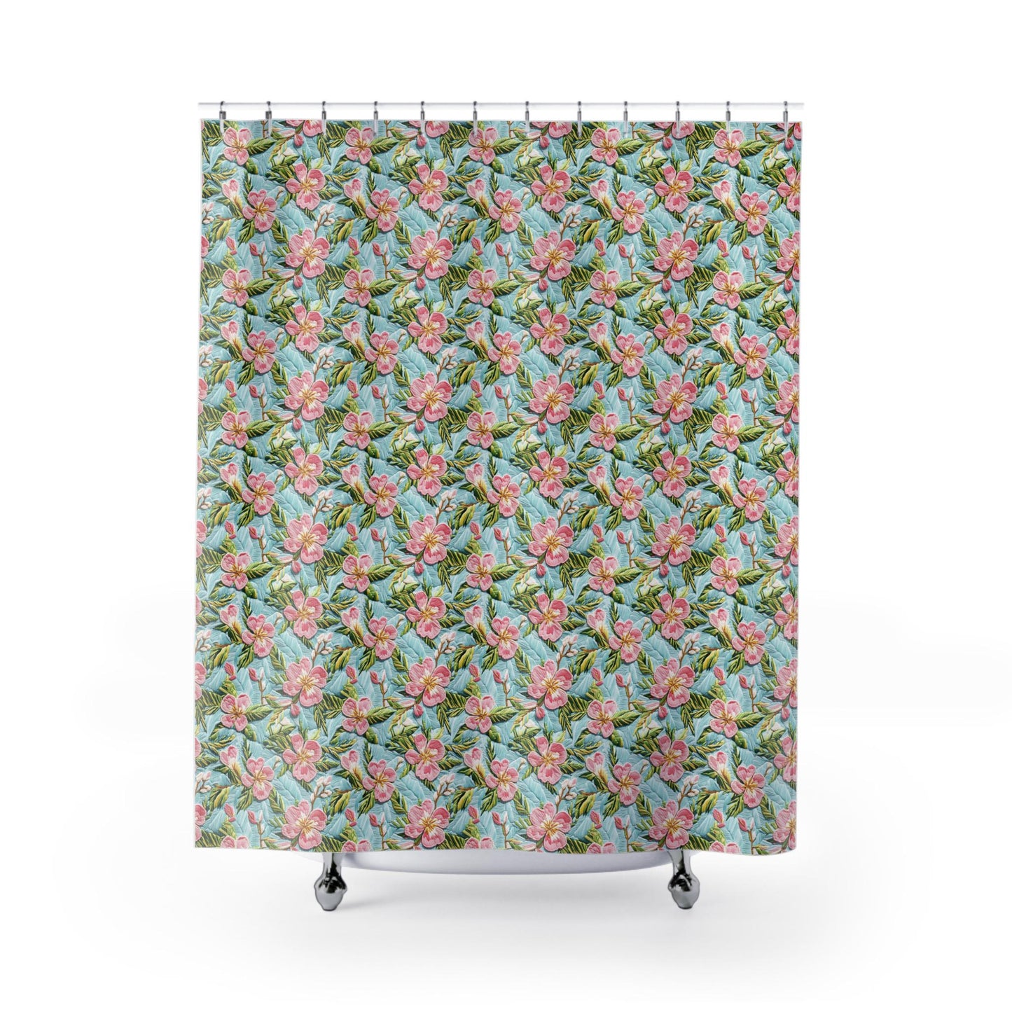 Custom Shower Curtain, 3-D Floral