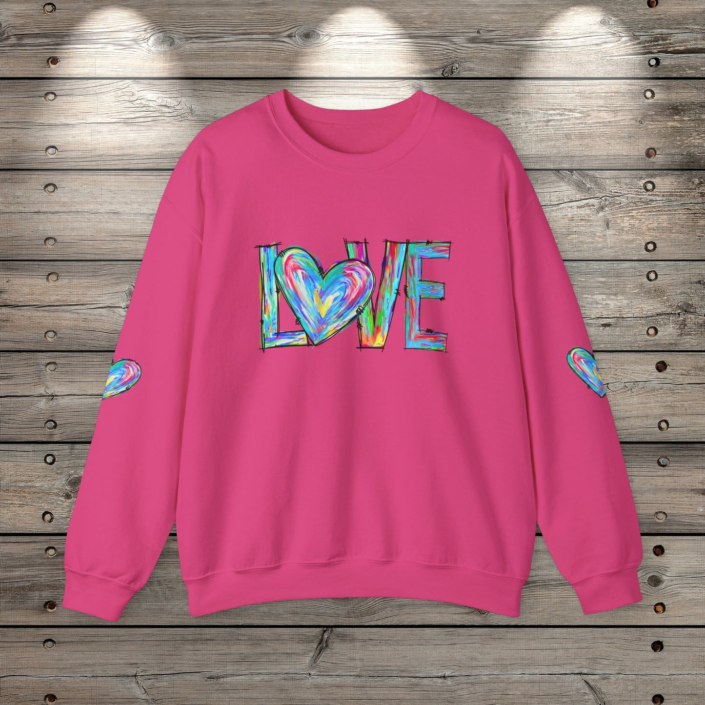 Valentine's Sweatshirt, Love Heart Sweatshirt, Valentines Shirt, Teacher Sweatshirt, Heart Arm Patches, Cute Valentine's Shirt