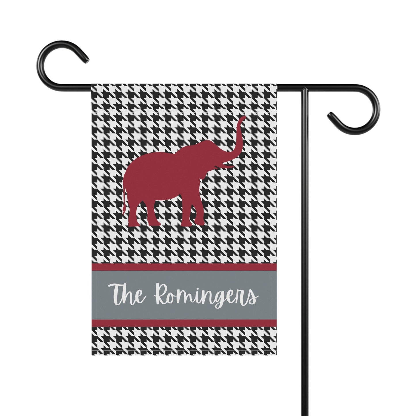 Personalized Houndstooth Alabama Garden Flag