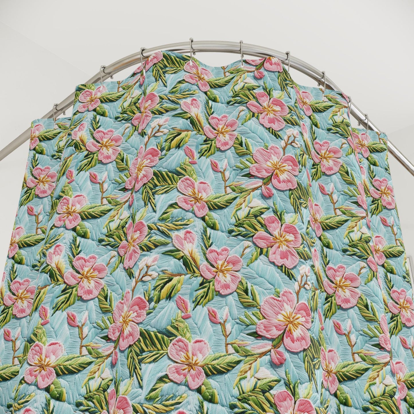 Custom Shower Curtain, 3-D Floral