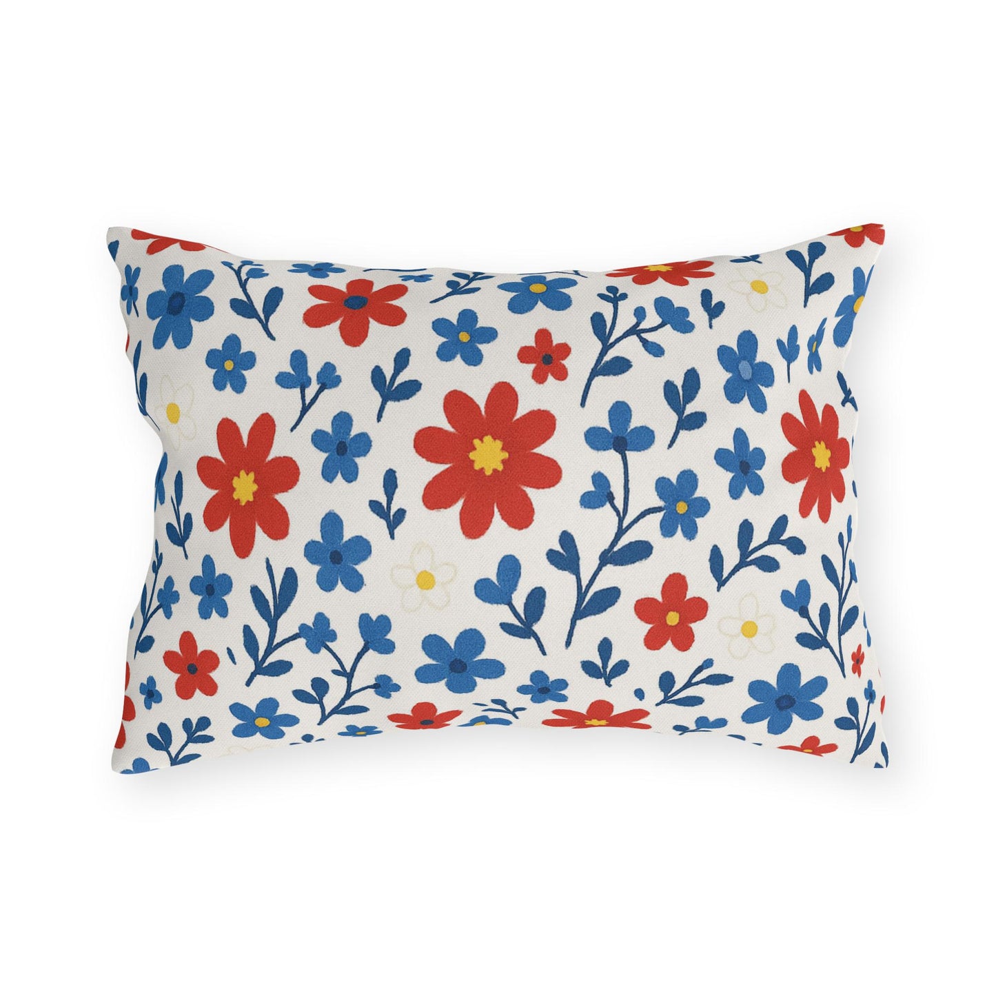 Outdoor Throw Pillow, Patriotic Flowers