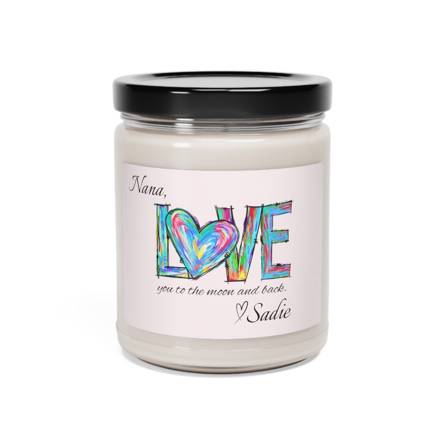 Valentines Day Gift for Mom, Personalized Candle, Love You To The Moon and Back, Scented Soy Candle, 9oz